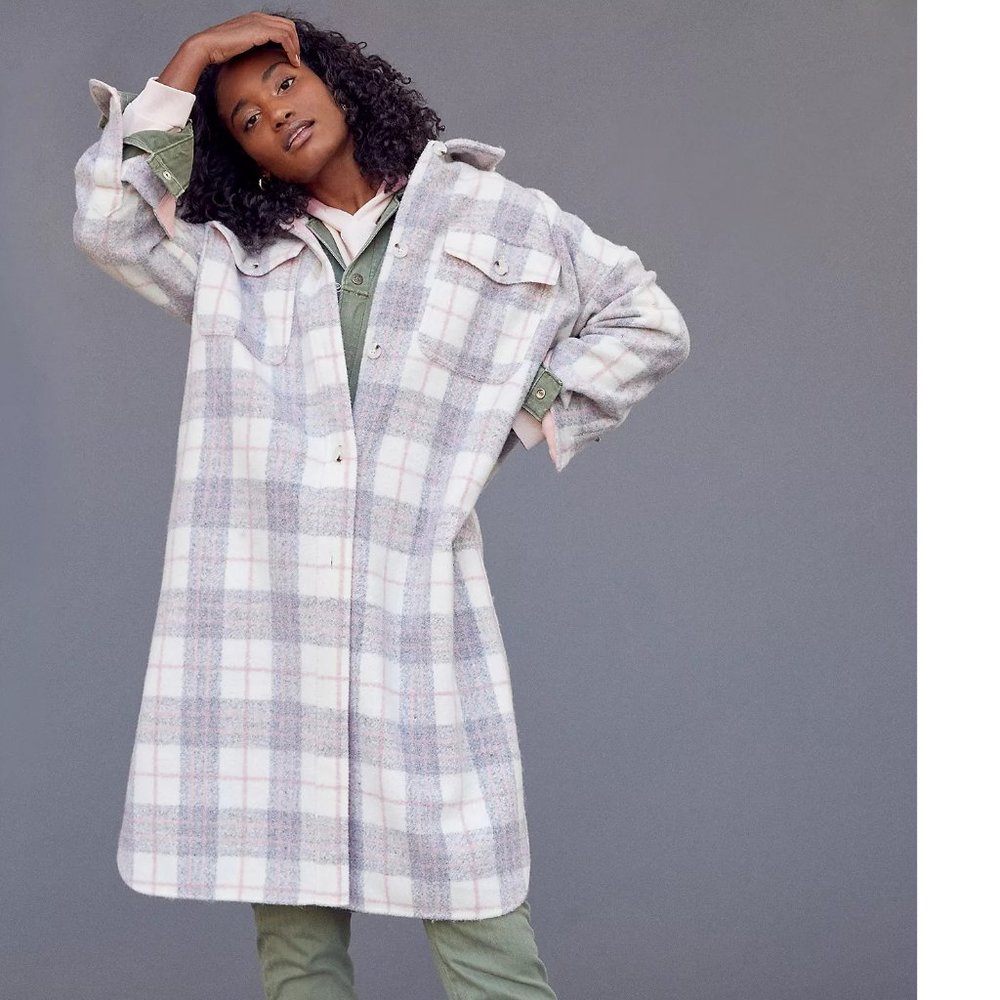 NWT Anthopologie Bobbie Plaid Shirt Jacket size M